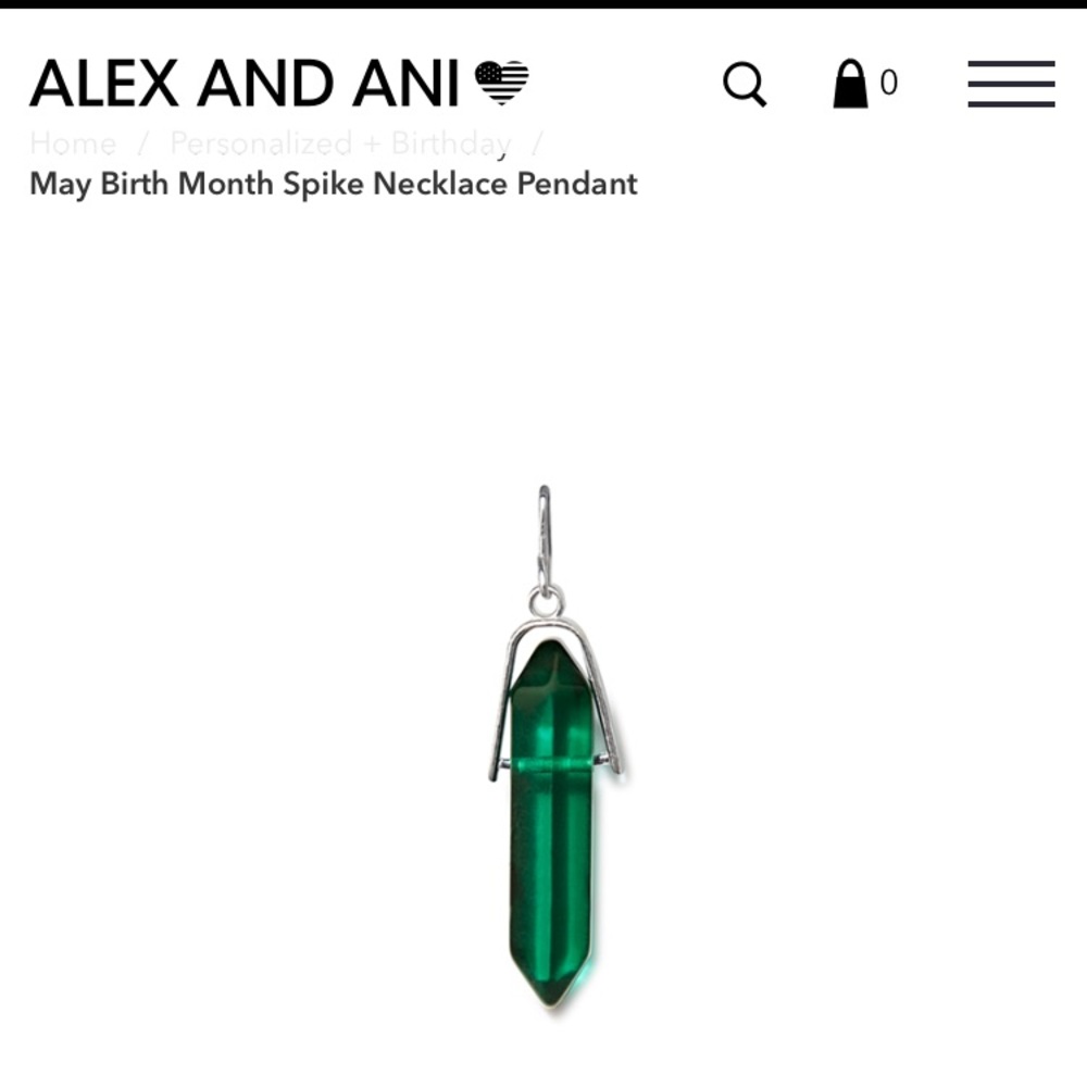 Alex and Ani Emerald Spike Necklace